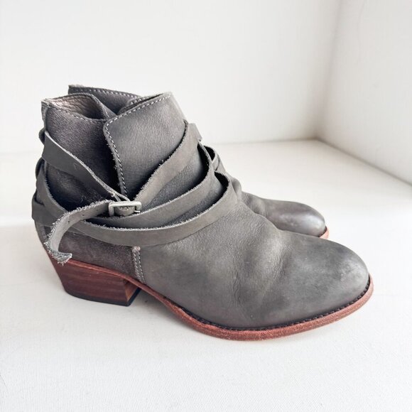H Hudson London Grey Classic Leather Booties 40 - Picture 6 of 11